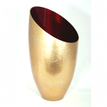 Ваза Золото-2 Малага  малая декоративная со скошенным краем h-245*175; d-13,5см