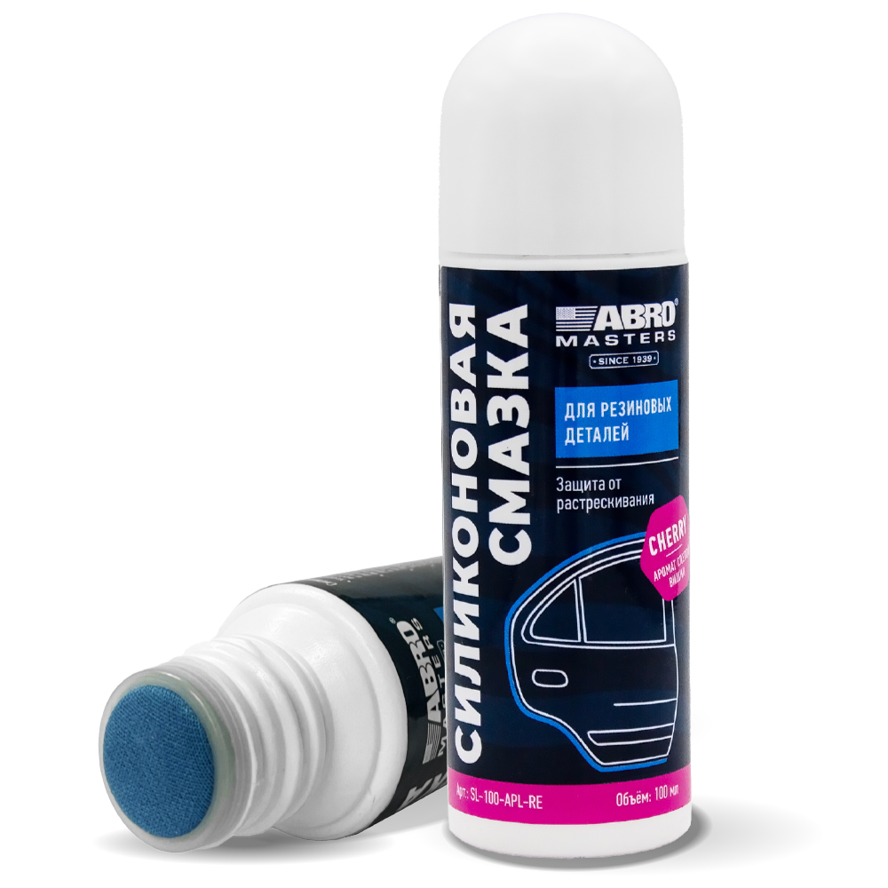 SL-100-APL-RE Смазка силиконовая для резиновых деталей с аппликатором ABRO MASTERS 100мл