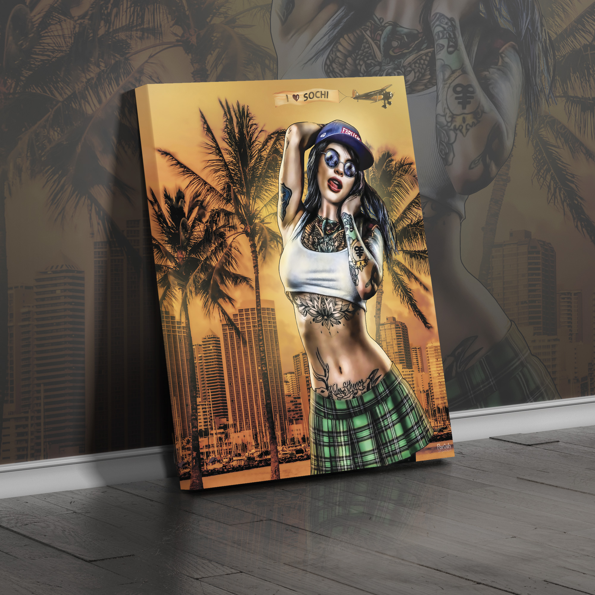 kt45-13954 Картина Девушка на пляже 40х50 см.