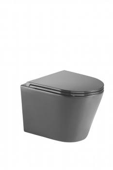 Унитаз подвесной "Пегас" (Ш-355мм, Г-365мм, В-365мм) серый, с сиденьем микролифт