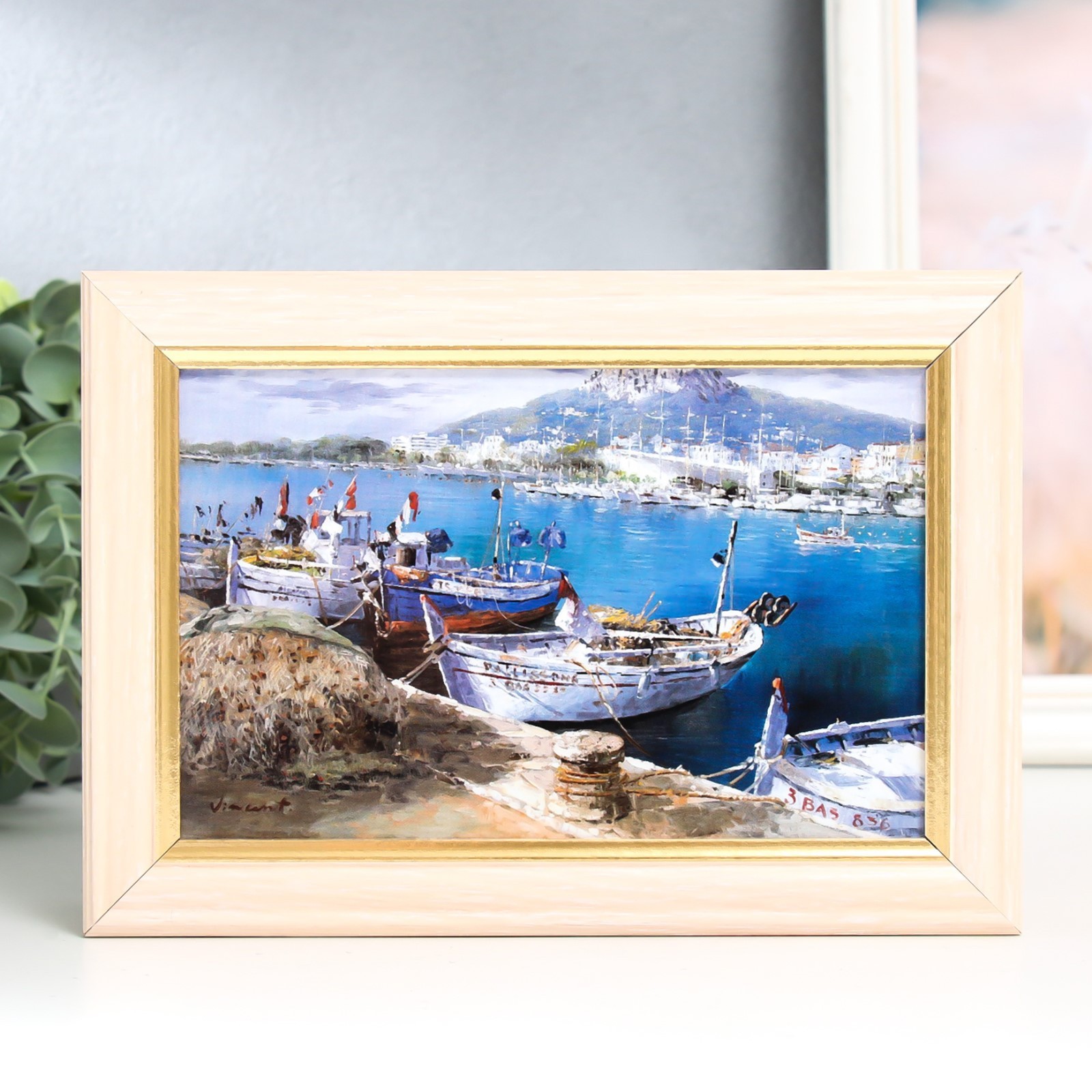 4209529 Ключница Белые лодочки 15х21 см молочный дуб