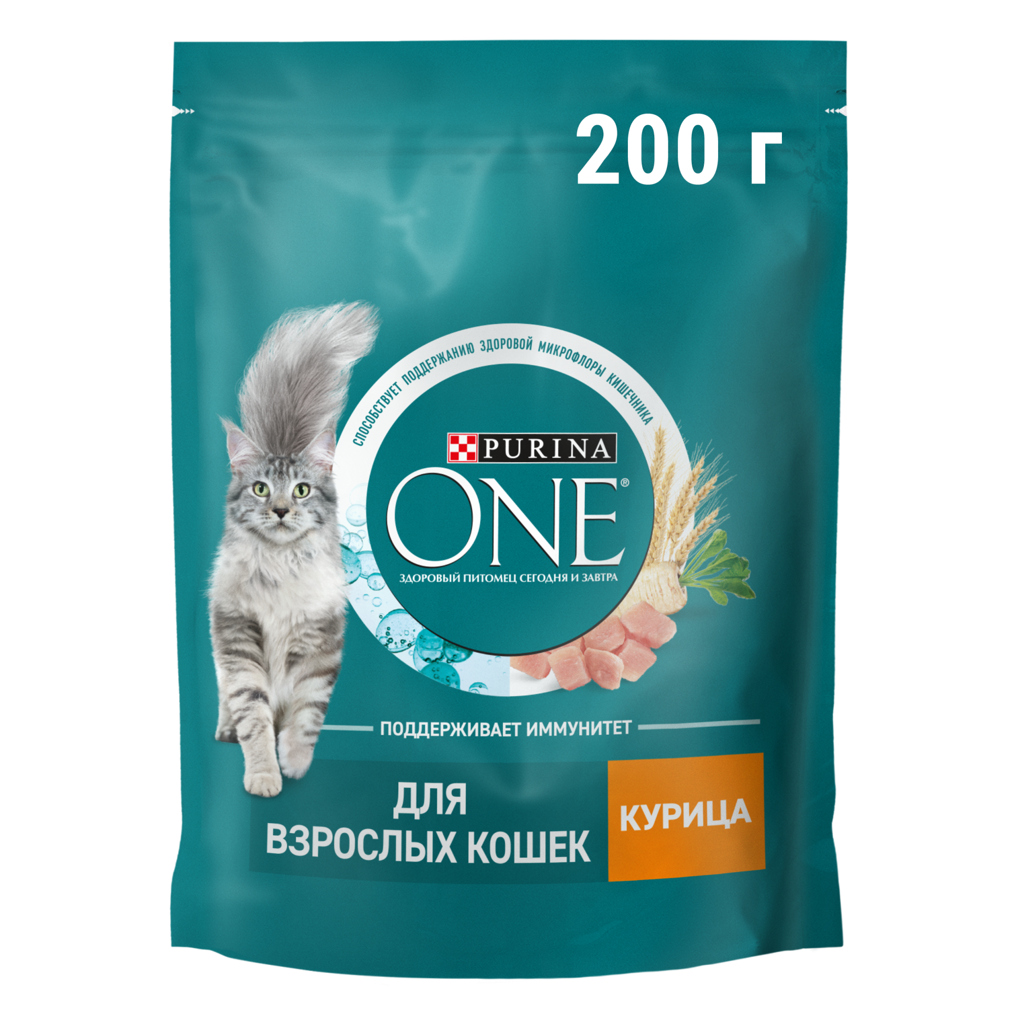12562651 Корм сухой Purina ONE для взрослых кошек Курица 200г