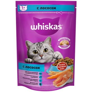 Сухой корм Whiskas для кошек лосось подушечки 350 г 