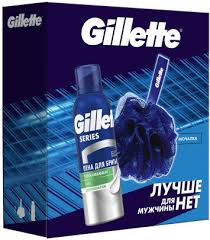 ПН GILLETTE SERIES Пена для бритья успокаивающая 200мл+спонж