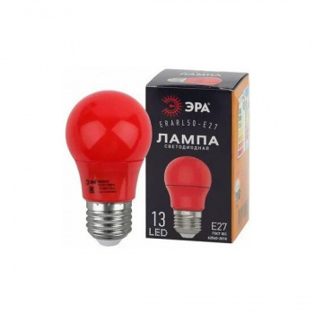Лампа светодиодная ERABL50-E27 3Вт. ЭРА (груша, красный для белт-лайт)