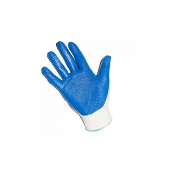 Перчатки нейлон Maxi белые с синей ладонью (ш/к)