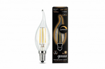 Лампа Gauss LED  7W 550lm 4100К E14 шаг. диммирование (свеча)