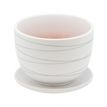 Горшок керамический 0,5л., Д130 Ш130 В90, белый