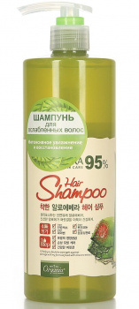 Шампунь для ослабленных волос "White Organia" с соком листьев алоэ, экстрактами моркови 