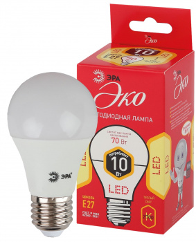Лампа светодиодная  ЭРА LED smd A60-10w-827-E27 ECO