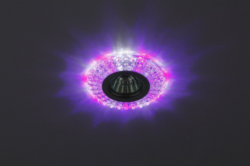 Светильник DK LD2 SL/WH+PU декор cо светодиодной подсветкой( белый+фиолетовый), прозр 