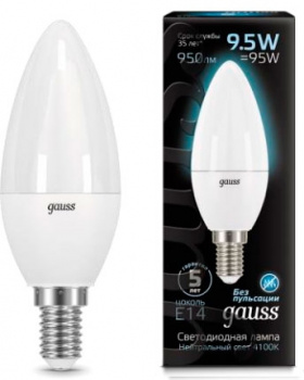 Лампа Gauss LED 9.5W 950lm 4100К E14 (Свеча )