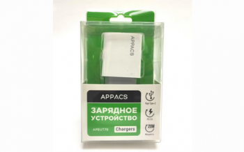 Зарядное устройство 220V APPACS (рус.) APEU78  1USB + 1USB-C 20W