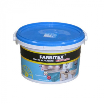 Краска "FARBITEX" акриловая моющаяся, 3кг