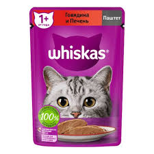 Влажный корм Whiskas паштет Говядина-печень 75 г 