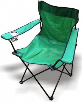 Кресло складное "Жук"(каркас черный, ткань зеленая) м.н. 80кг.