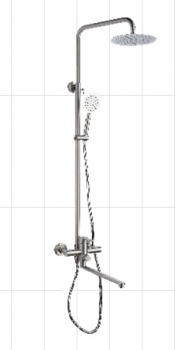 Гарнитур для душа с верх.лейкой 195 мм, со смесителем, тропич.душ, Q01-7008, AQUATTRO