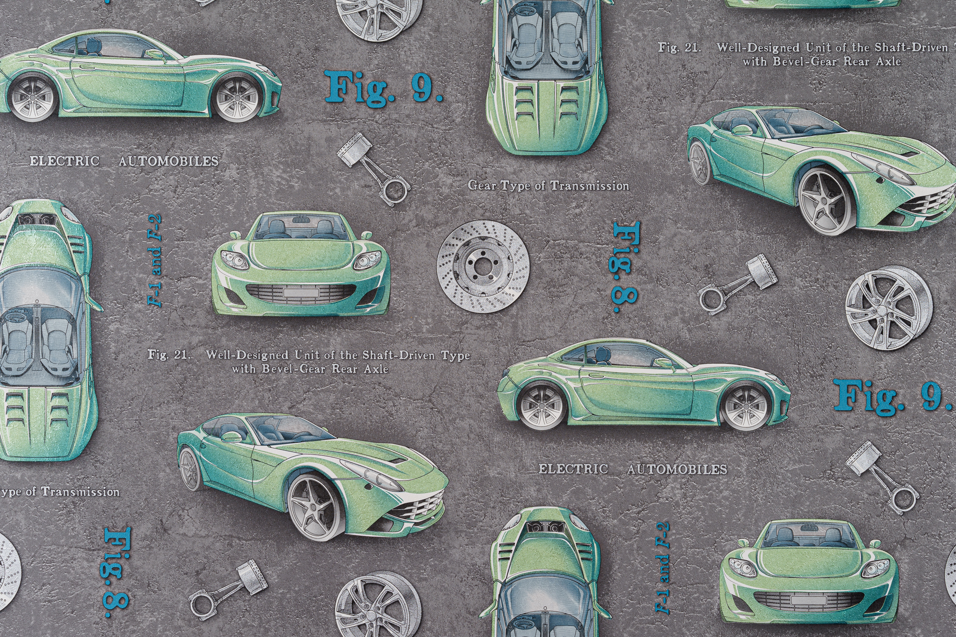 10393-05 Обои флизелиновые Стритрейсинг мотив графит 1,06×10м