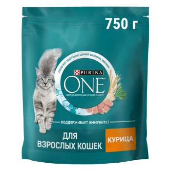 Корм сухой Purina ONE для взрослых кошек Курица 750г