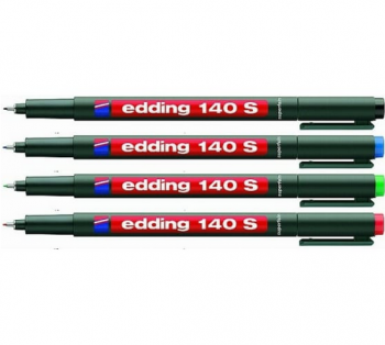 Набор маркеров для пленок и ПВХ EDDING E-140 permanent 0.3мм черный, красный, зеленый, синий