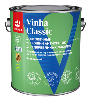 Антисептик кроющий Tikkurila Vinha Classic полуматовый база VС бесцветный 2,7л