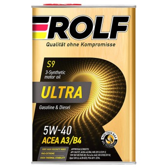 Масло моторное синтетическое, Rolf Ultra SAE 5W-40 ACEA A3/B4 API SN/CF, 4 L
