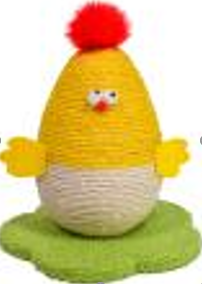 Игрушка-когтеточка WOGY д/кошек Цыпленок на подставке 27х22х19см