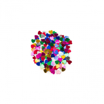 Конфетти новогоднее Разноцветные сердечки из ПВХ в форме сердечек/ 15 грамм