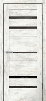 Полотно дверное ПВХ 800 ель альпийская (В03) черное стекло