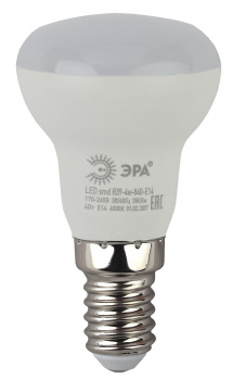 Лампа светодиодная R39-4w E14 4000К, нейтральный белый ЭРА 