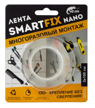 Лента для многоразового монтажа W-con SmartFix NANO, 3*100см