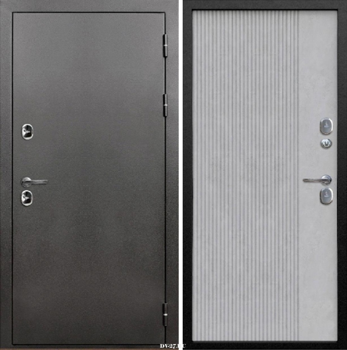 GP-00099831 Дверь входная ТД Термо Вертикаль 2050х960 R (правая) Бетон снежный