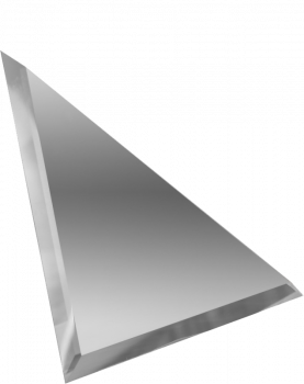 Плитка треугольная зеркальная серебряная с фацетом 10мм 200х200 мм