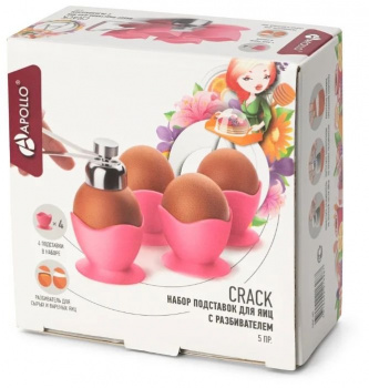 Набор подставок для яиц с разбивателем APOLLO "Crack" 5 пр
