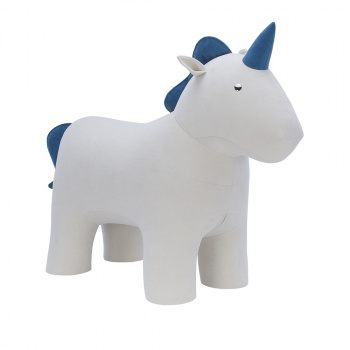 Пуф "Leset Unicorn" Единорог 95х40х75см, цвет: белый-синий