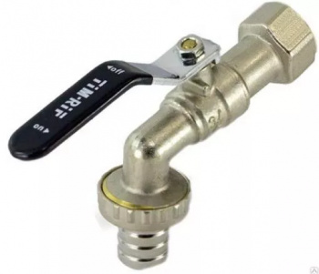 Кран шаровой водоразборный TIM усиленный DN-15 В, руч (F1/2"), никел