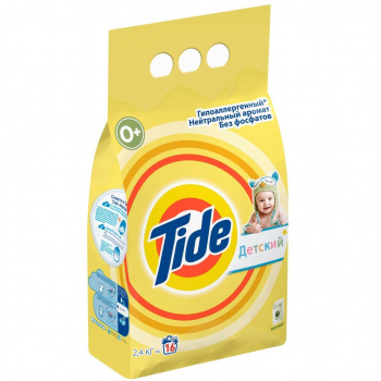 Стиральный  порошок TIDE для чувствительной детской кожи, автомат,2,4кг.