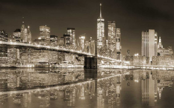 Фотообои 3D «Бруклинский мост сепия» 400х250 см.