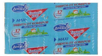 Пластины Домовой Прошка Тройной удар от комаров б/зап 12ч 10шт