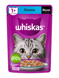 Влажный корм Whiskas для кошек, с лососем, желе 75 г 