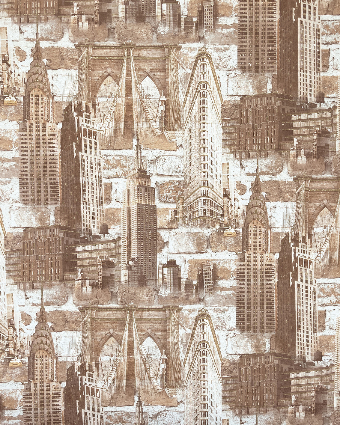 SL8631-25 Обои флизелиновые New York, мотив терракотовый 1,06x10м