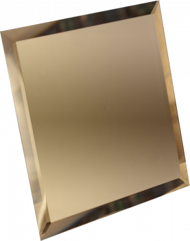 Плитка квадратная зеркальная бронзовая с фацетом 10мм 300х300 мм