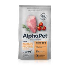 Корм AlphaPet Monoprotein д/соб взрослых сред/крупн пород Индейка 12кг