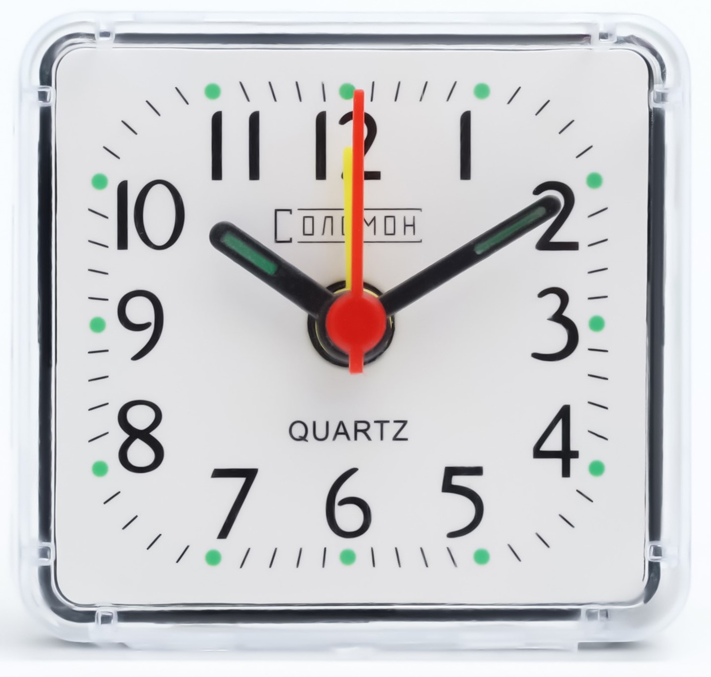 720718 Будильник Прозрачный, 6х6 см. цвета МИКС