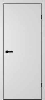 Полотно дверное ПВХ 800 "N01" эмалит серебрист  (черная алюм.кромка с 4-х сторон, магнитная защелка)