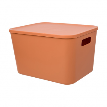 Корзина пластиковая для хранения "Оптима", Д265 Ш185 В100, оранжевый 