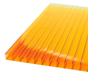 Поликарбонат сотовый 6мм 2,1х6м оранжевый (0,78кг/м2)