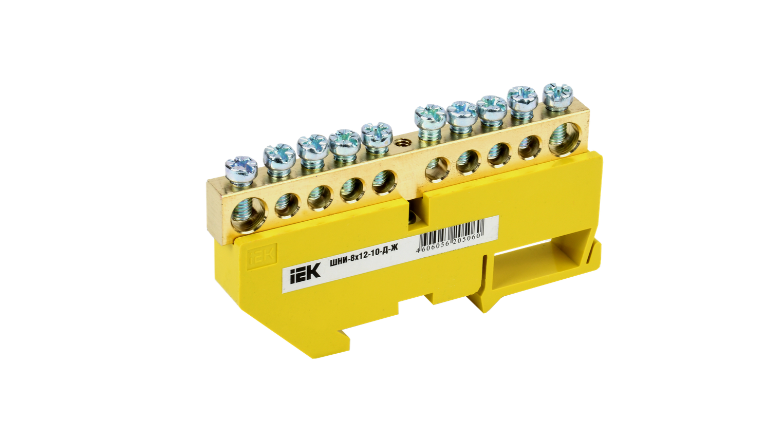 YNN10-812-10D-K05 Шина земля IEK на DIN-изоляции 8х12-10-Д-Ж