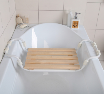 Сиденье в ванну раздвижное, деревянное, 70 см х 27 см х 13 см, нагрузка 100 кг
