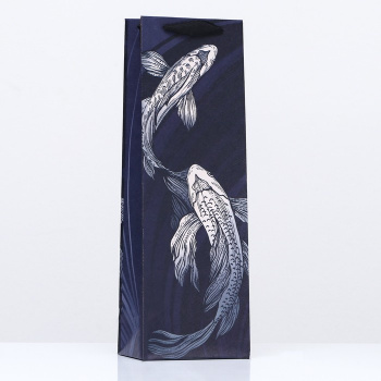 Пакет подарочный "Влюблённые рыбки", 12 х 36 х 8,5 см 